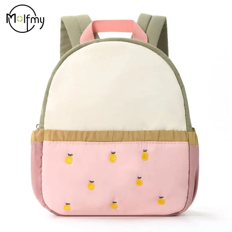 Children's Apple-Pattern School Backpack