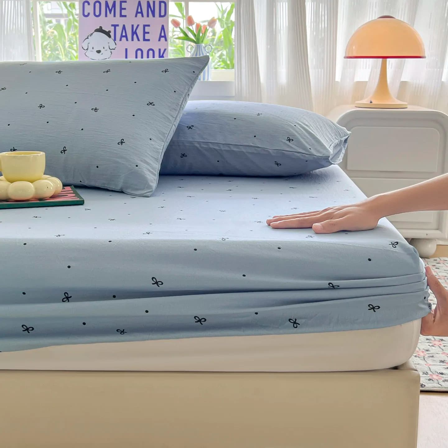 Double Bed Fitted Sheet Set with Pillowcases