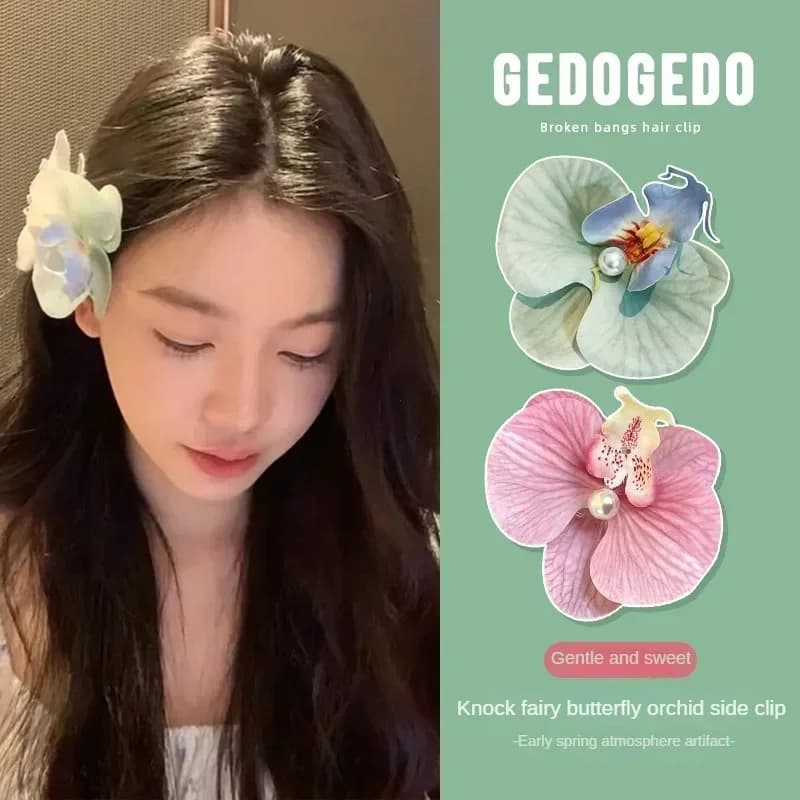 Pink Orchid Flower Hair Clip