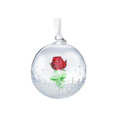 Crystal Glass Ball Ornament with Ribbon Hanger