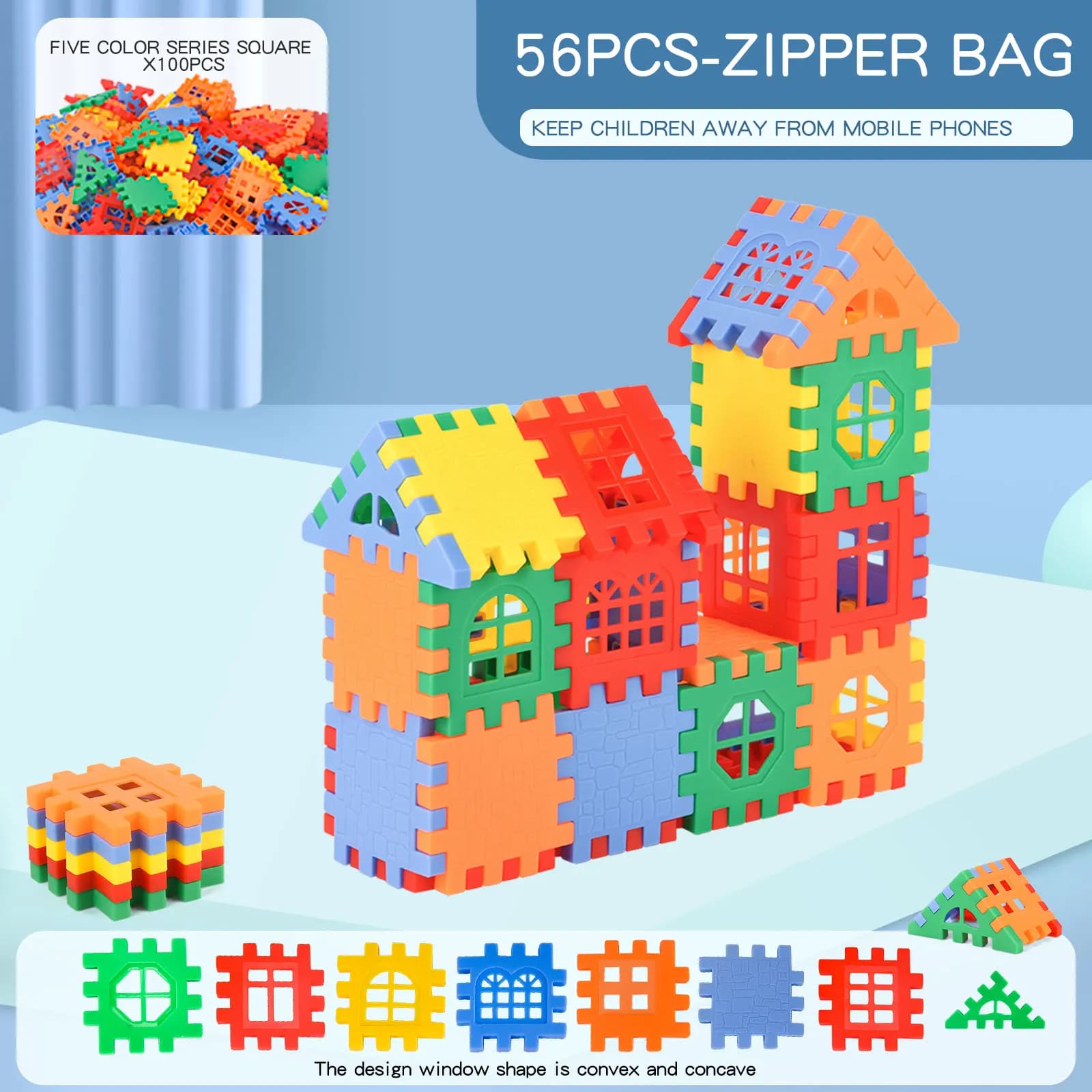 Multicolored Plastic Block Building Set