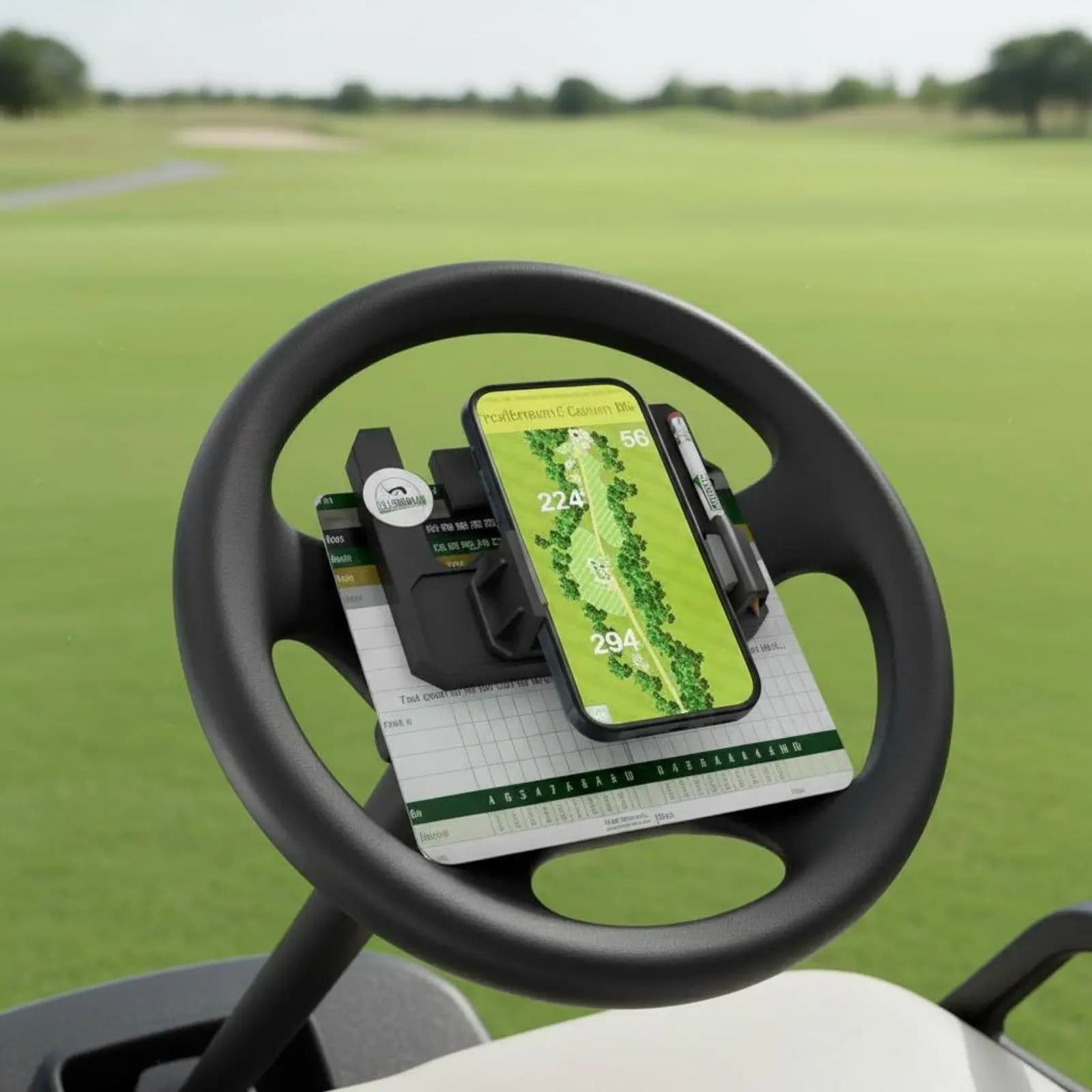 Golf Phone Mount Practical Car Holder Phone Organizer for Golf Cart Steering Wheel Easy Installation