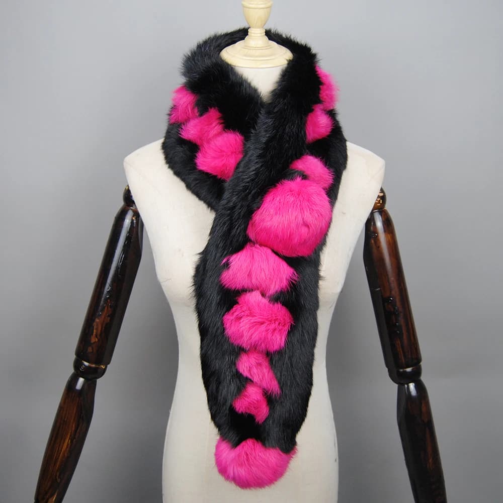 Natural Rabbit Fur Winter Scarf