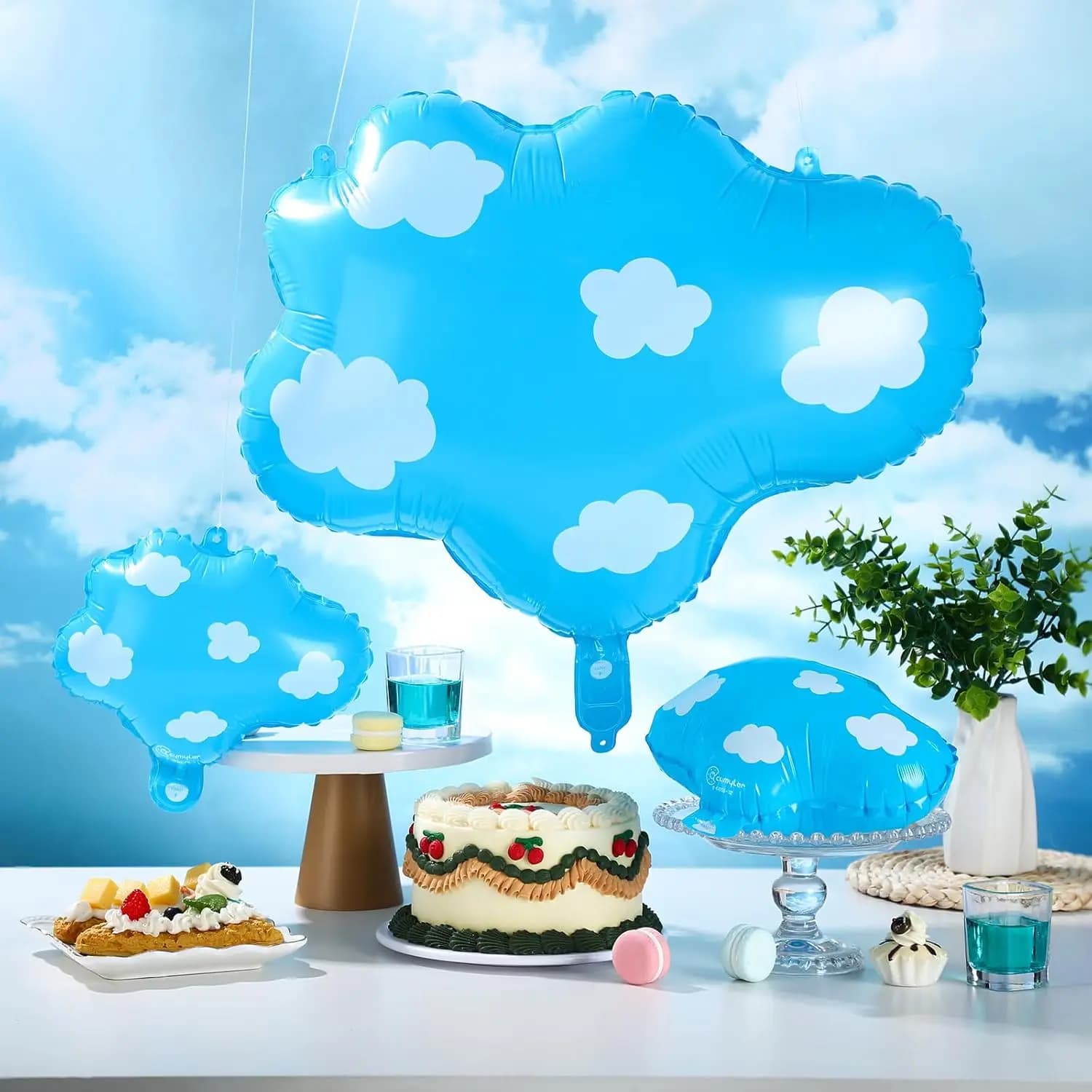 Sky Blue Cartoon Balloons
