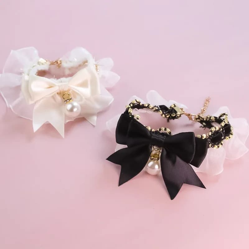 Dog Collar Cute Lace Bow Pet Dog Cat Collar Adjustable Cat Necklace Jewelry Sweet Neck Decorative Pet Accessories Pet Supplies
