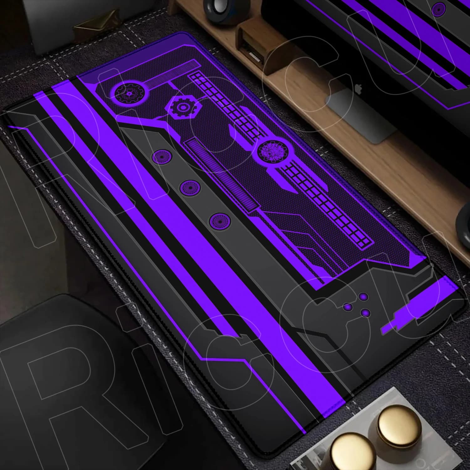 Large Gaming Desk Mouse Pad with Sci-Fi Design