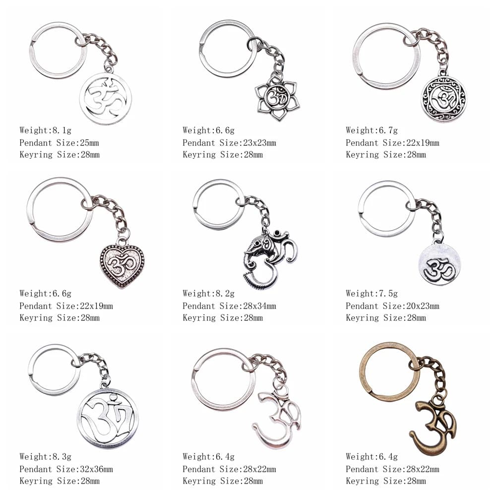 Om Symbol Yoga Keychain Pendant