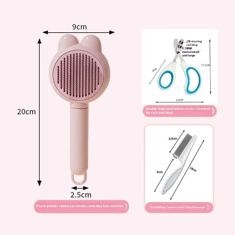 Cat Grooming Supplies 3 piece set include Round Hole Cat Nail Clippers  Pet Comb Pet Grooming Brush Flea prevention tools