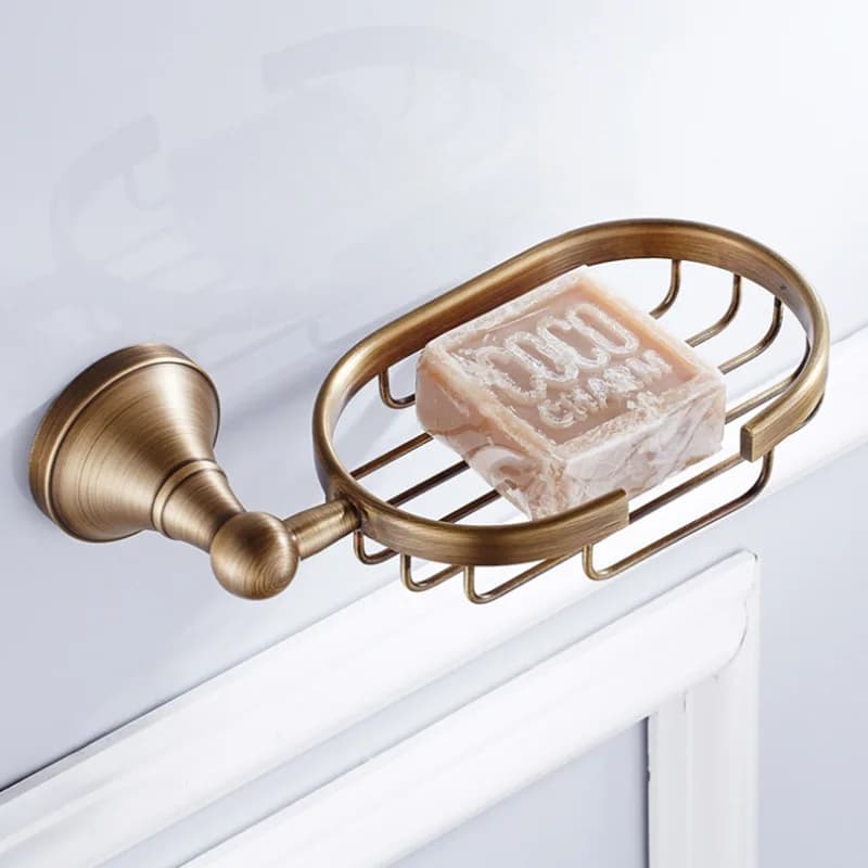 Bronze Bathroom Accessories Hardware  Antique Hair Dryer Rack Coat Towel Shelf Rail Bar Shower Soap Dish Holder Toilet Brush