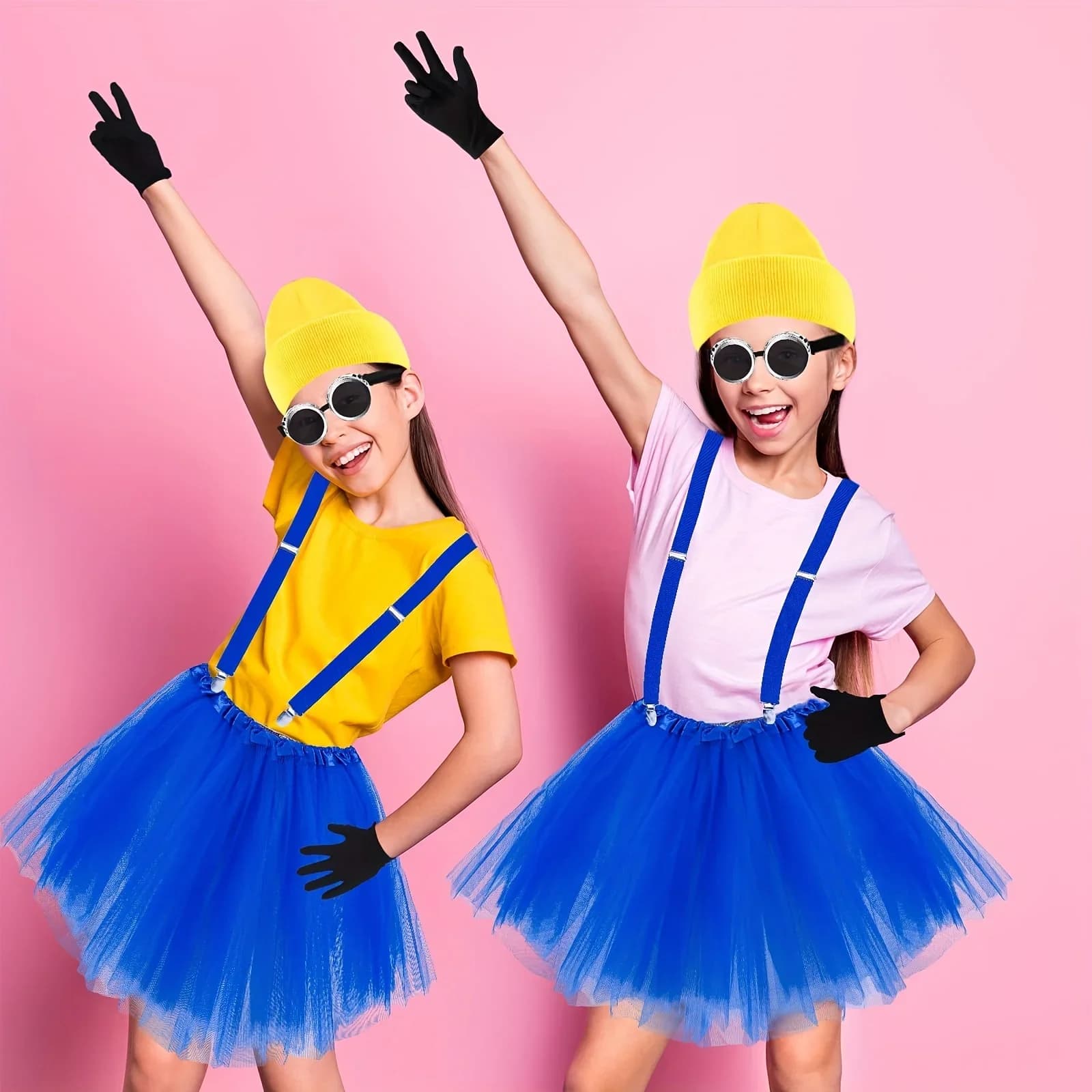 Halloween Costume for Adult Women Goggles Glasses/ Beanie Hats/Gloves/Tutu Skirt/Suspenders Accessories Cosplay Party Set
