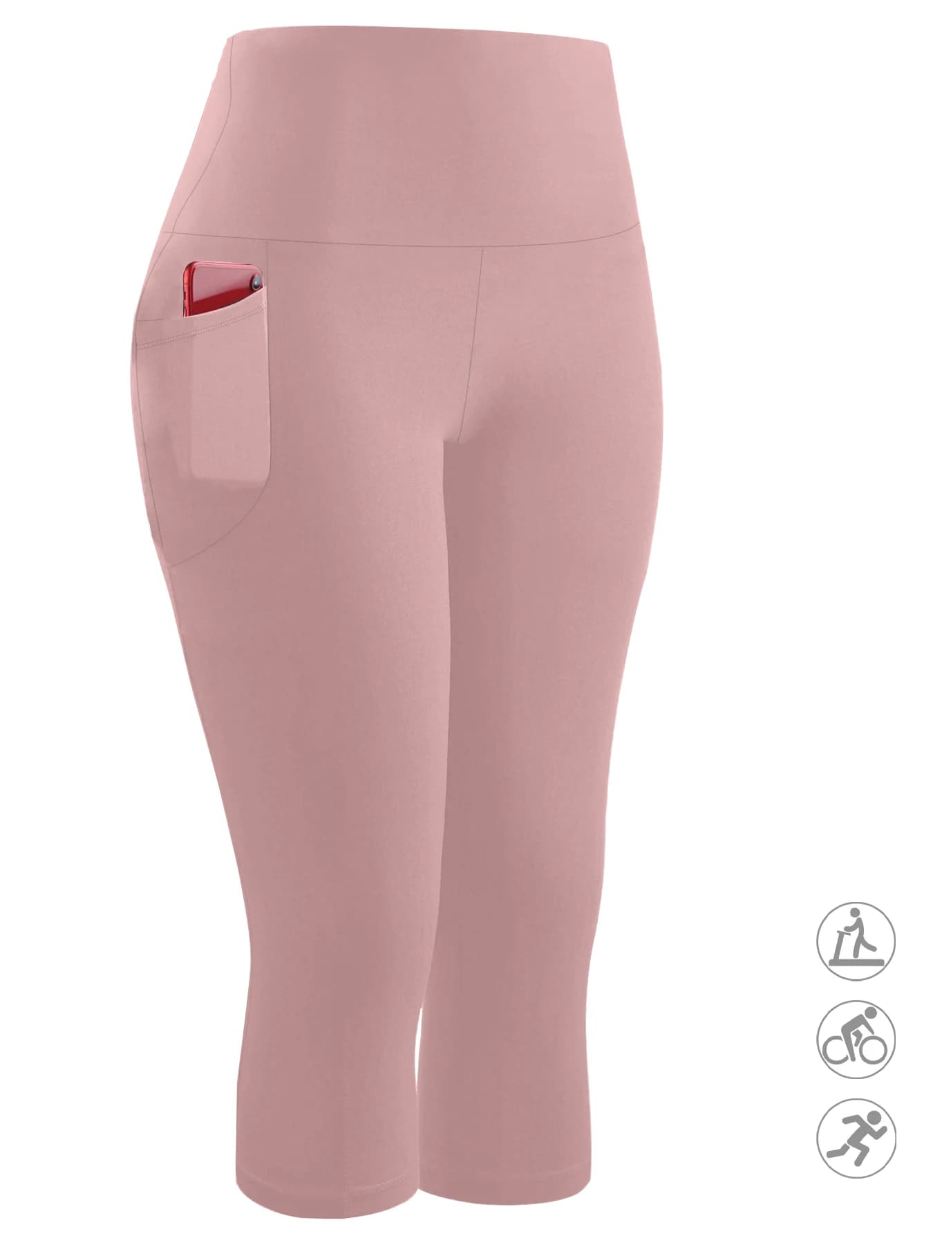High-Waisted Workout Capri Pants with Pockets