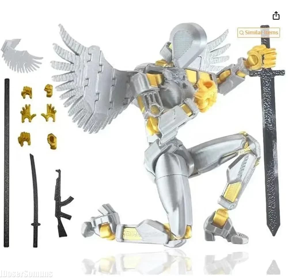 3D Printed Poseable Action Figure Robot