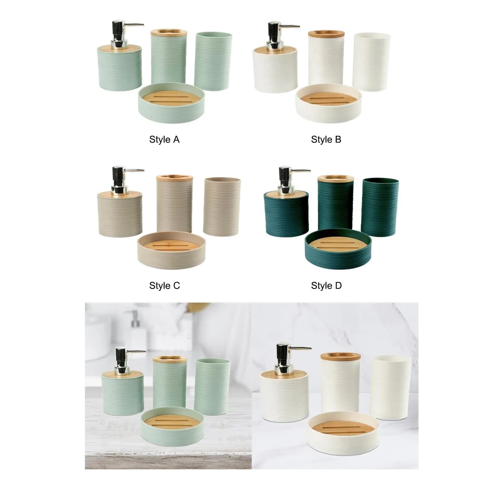 4 Pieces Bathroom Accessories Set ,Bath Accessory Complete Set, Bathroom Decor