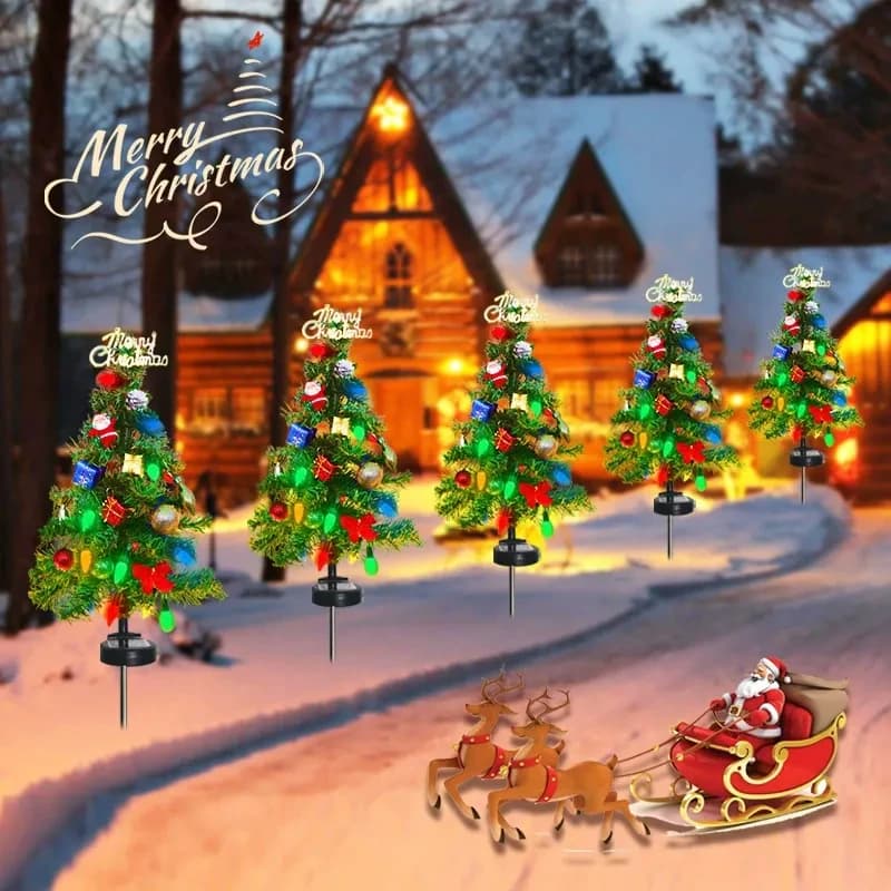 Solar LED Christmas Tree Stake Light