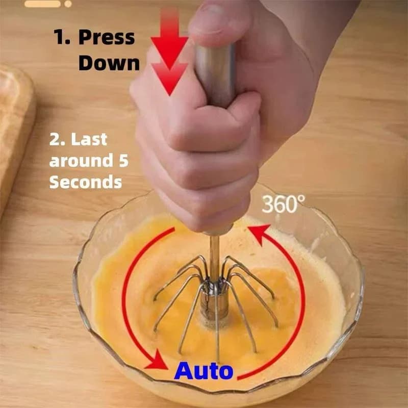 Stainless Steel Semi-Automatic Push Whisk
