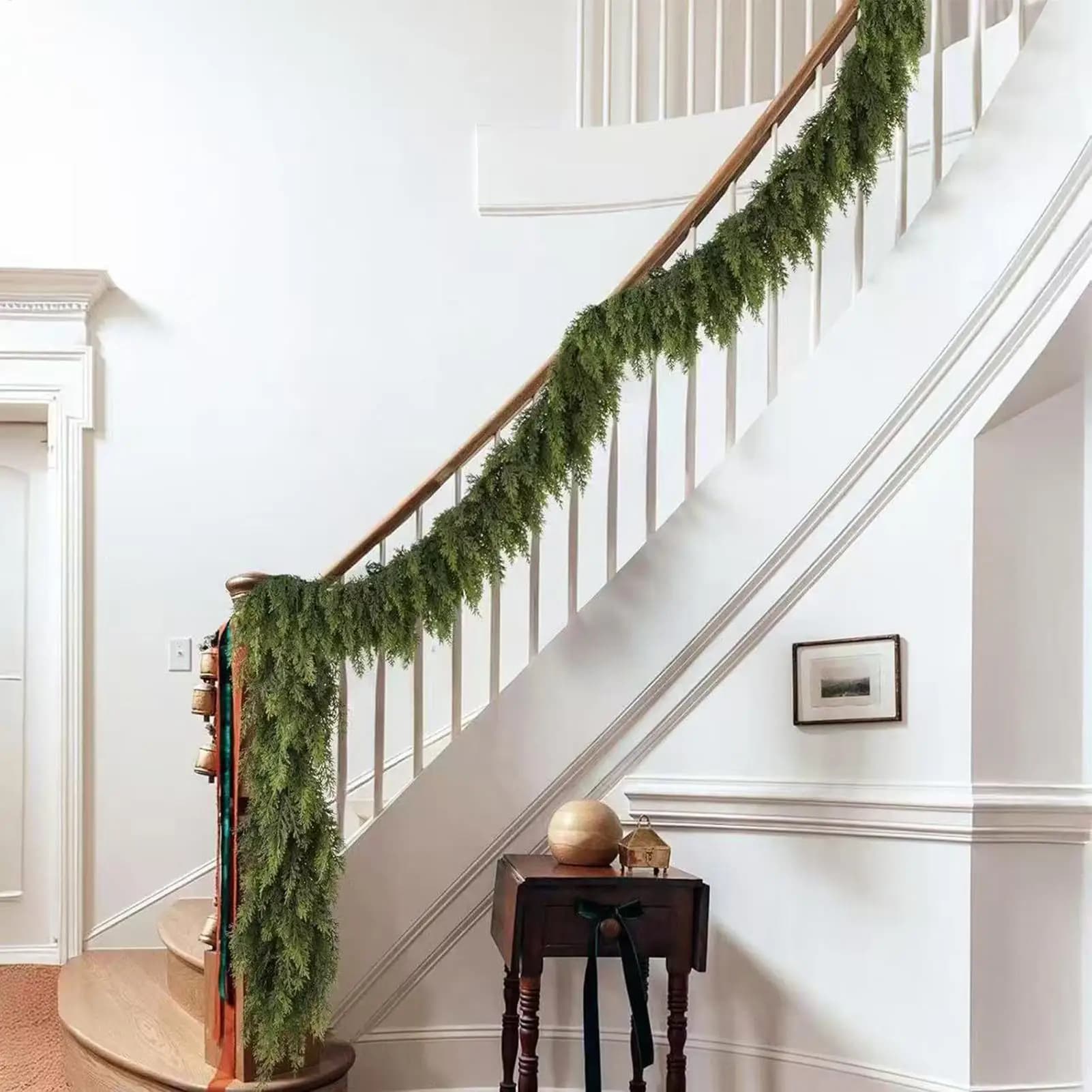 Christmas Tree Decorations Holiday Faux Garland Cedar Rattan Wreath Artificial Pine Garland Wedding Home Fireplace Door Decor