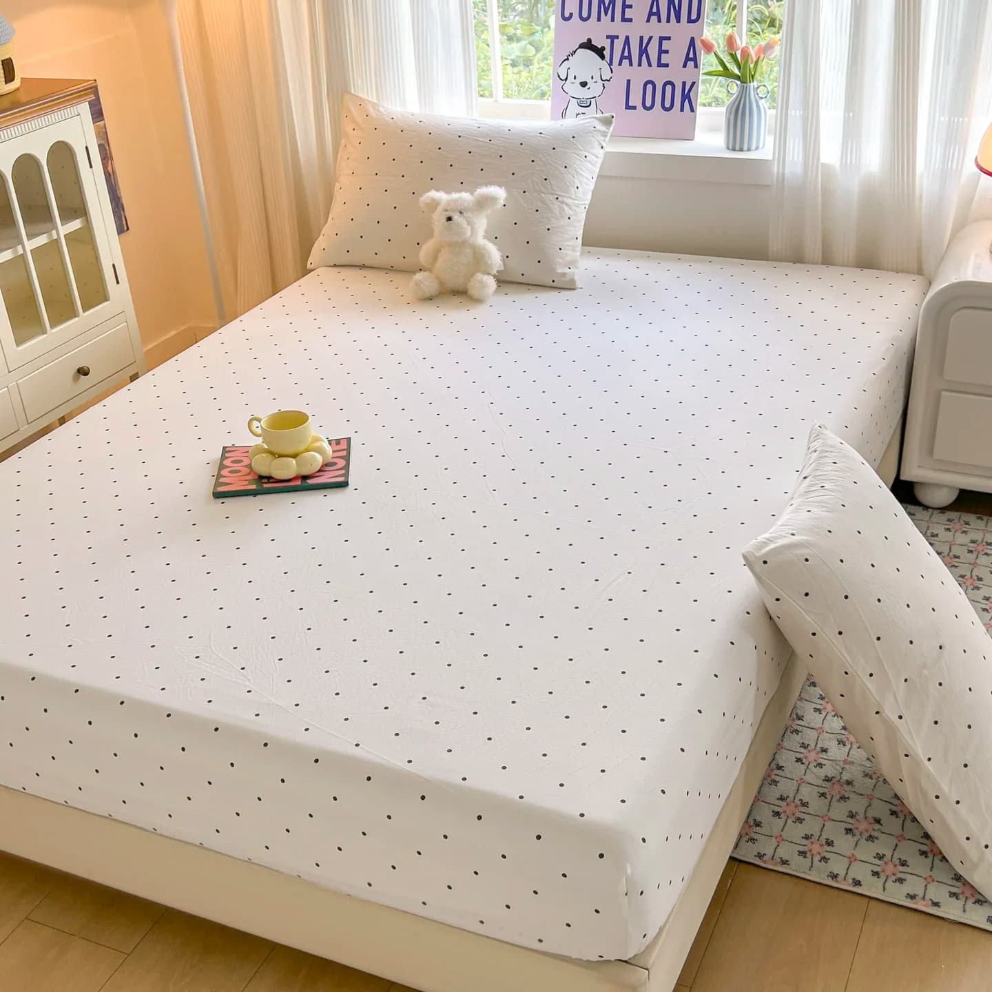 Double Bed Fitted Sheet Set with Pillowcases