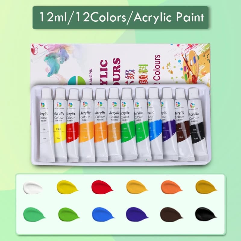 Acrylic Pigment Set 12ml Non-Toxic Quick Drying