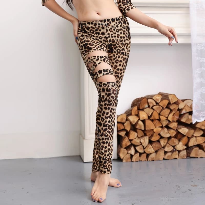 Leopard Hollow-Out Dance Leggings