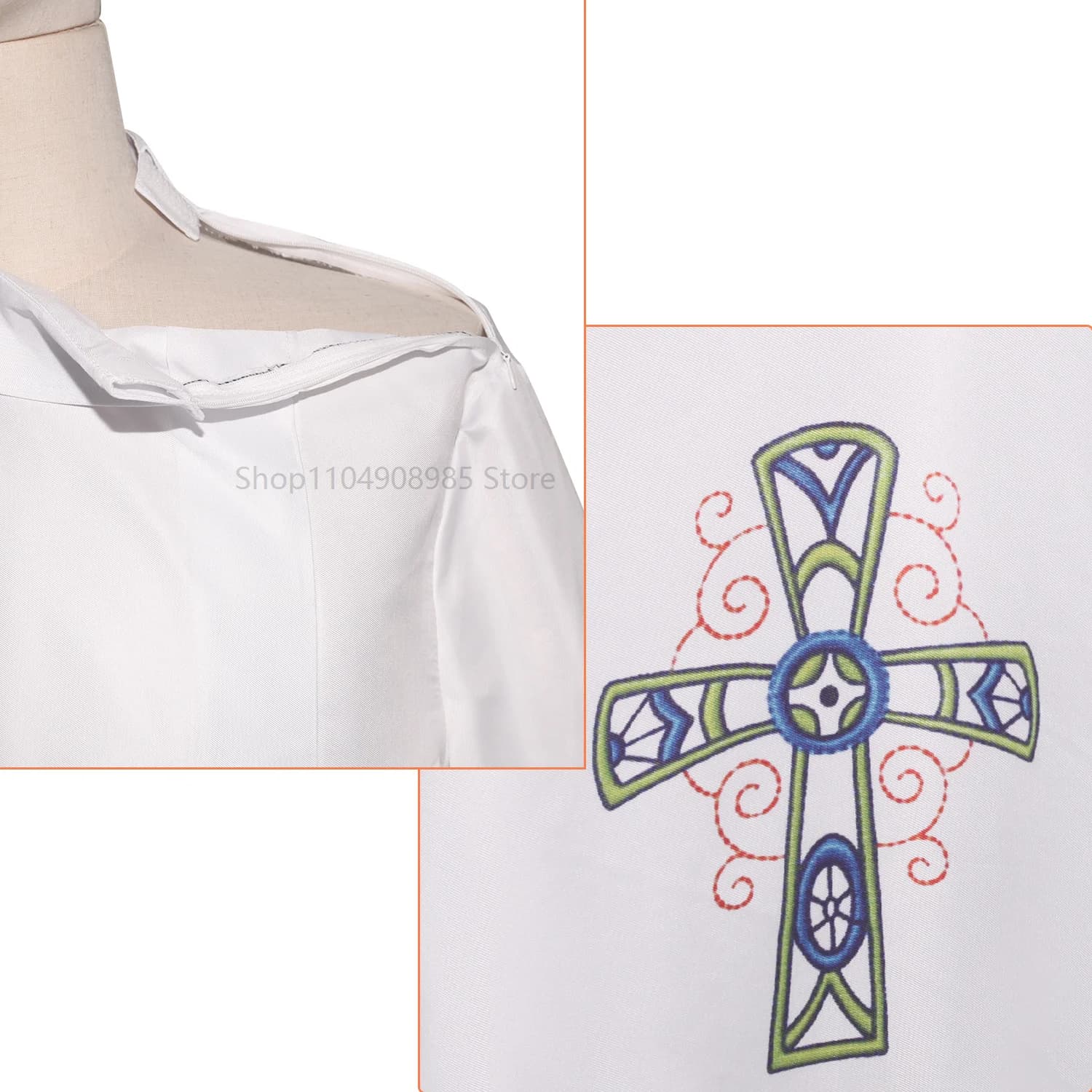 White Priest Robe Catholic Church Vestment