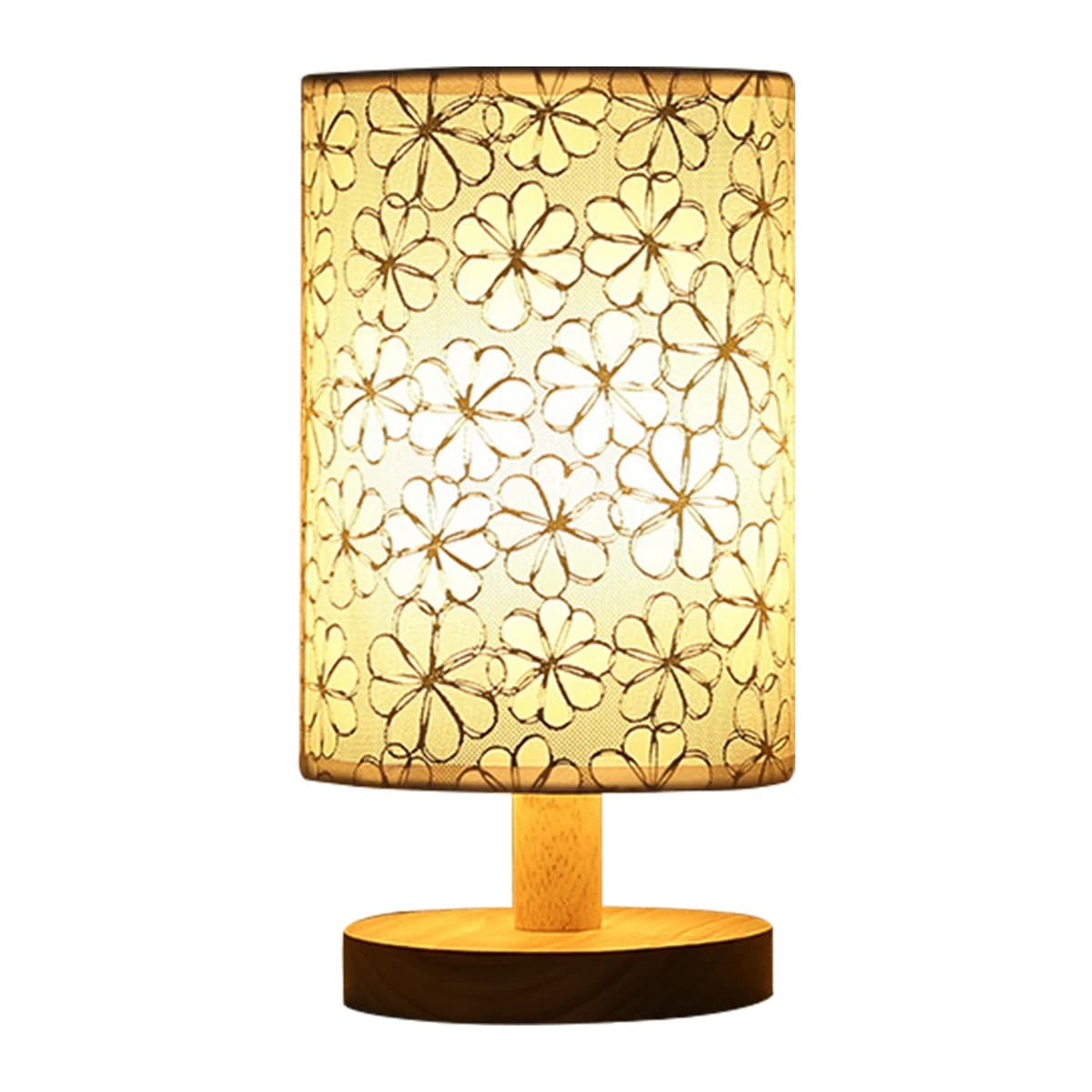 USB Wooden Bedside Lamp with Warm White Light