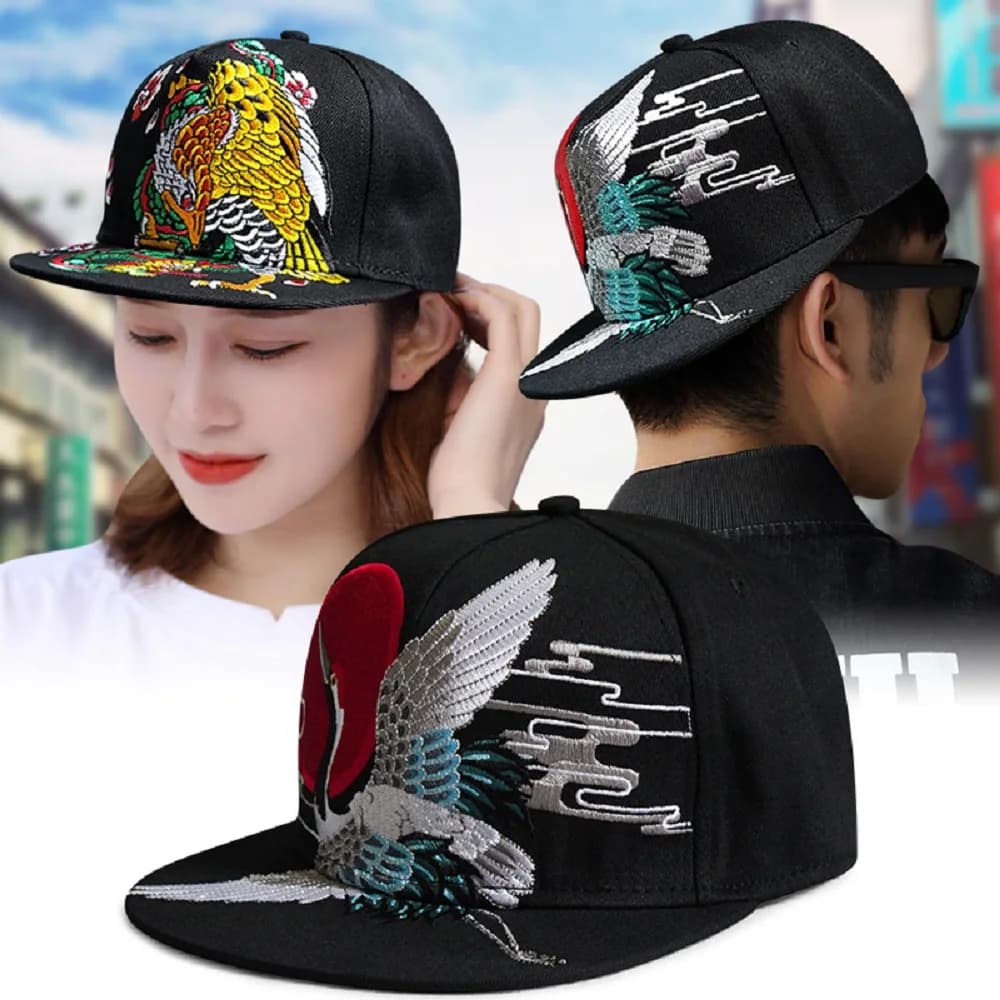 Embroidered Flat Top Baseball Cap