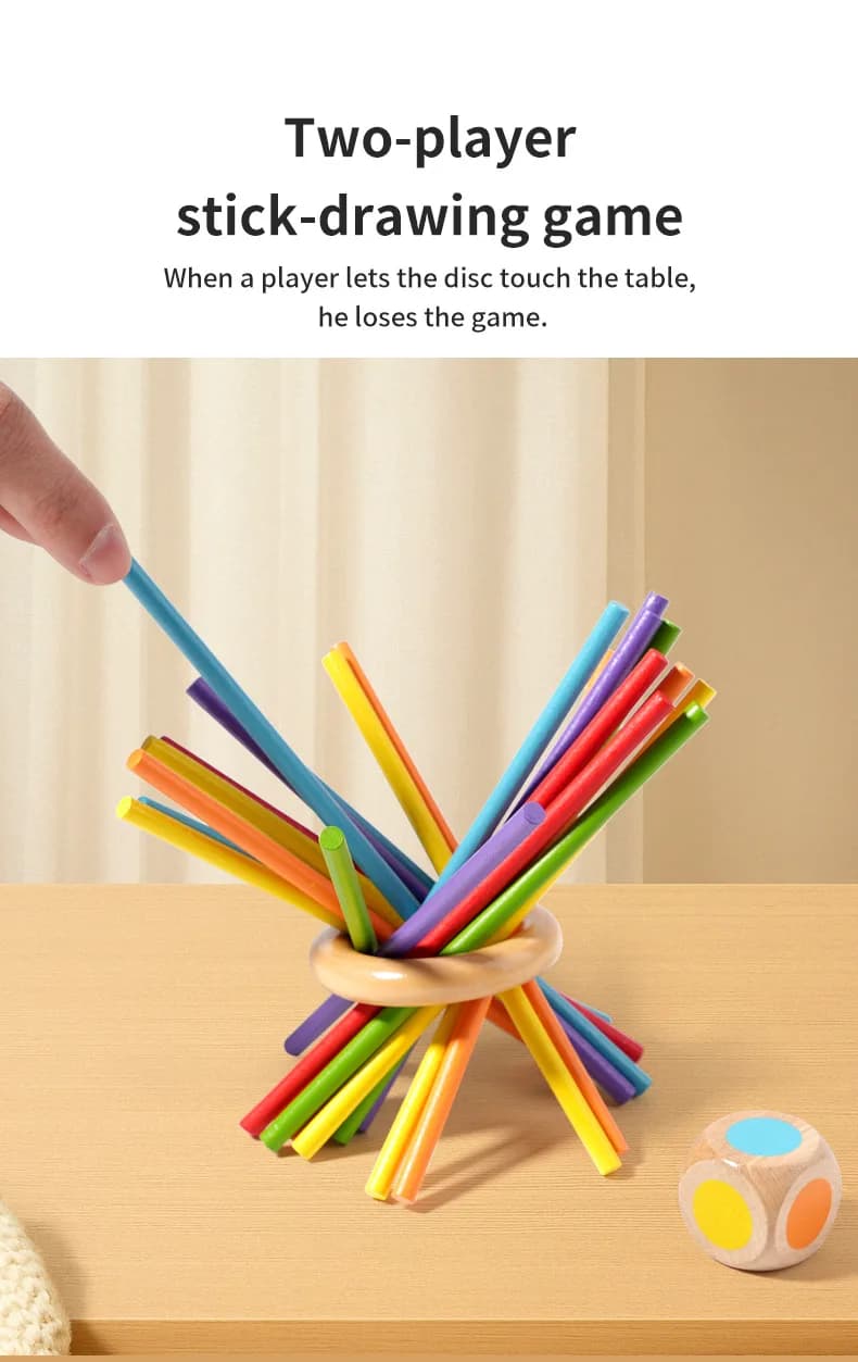 Pizza Tower Dice and Stick-Pulling Game