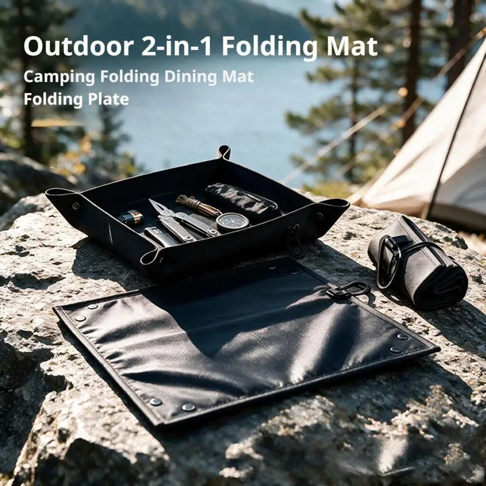 Camping Folding Storage Mat with Carabiner