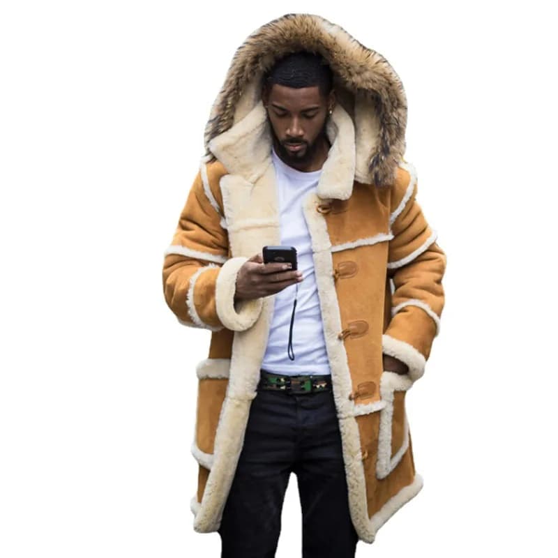 Men's Winter Hooded Cotton-Padded Overcoat