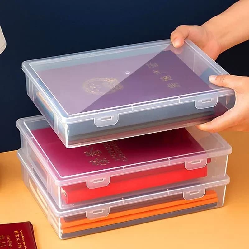 Plastic Document Storage Box with Dust Protection