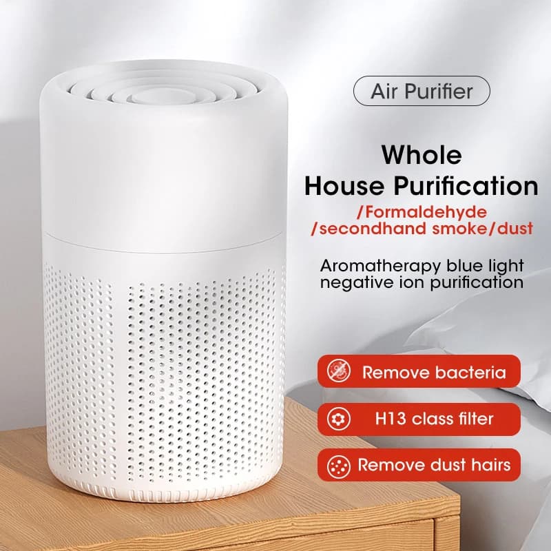 Portable USB Air Purifier with Blue Ion Technology