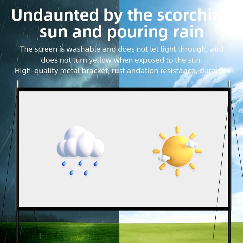 Portable Outdoor Movie Projector Screen with Stand