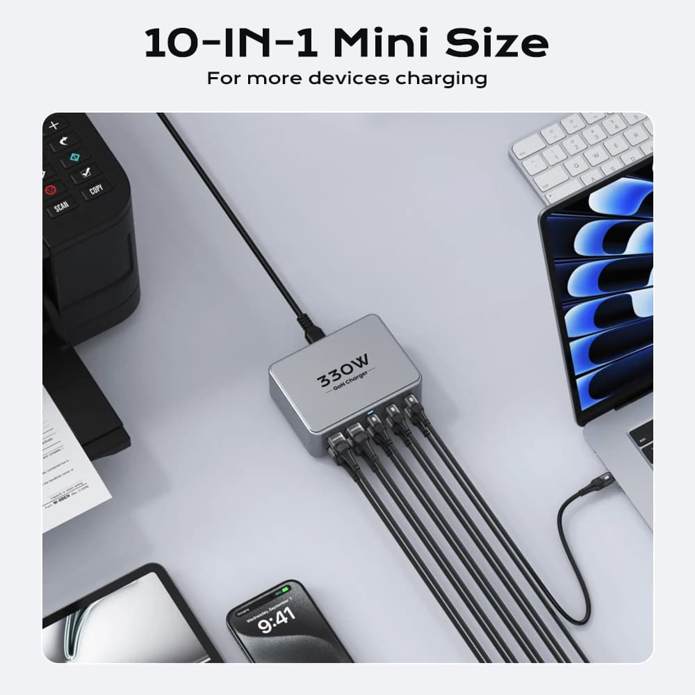 330W USB-C GaN Multiport Fast Charging Station