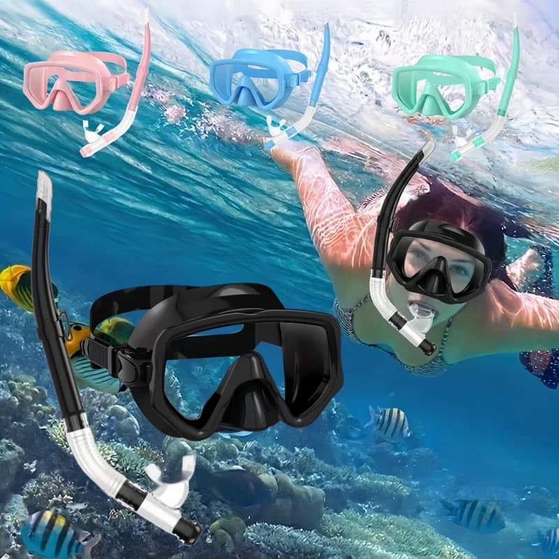Panoramic Snorkel Set with Tempered Glass Mask