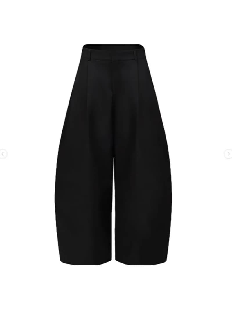 Khaki Pleated Wide Leg Balloon Pants