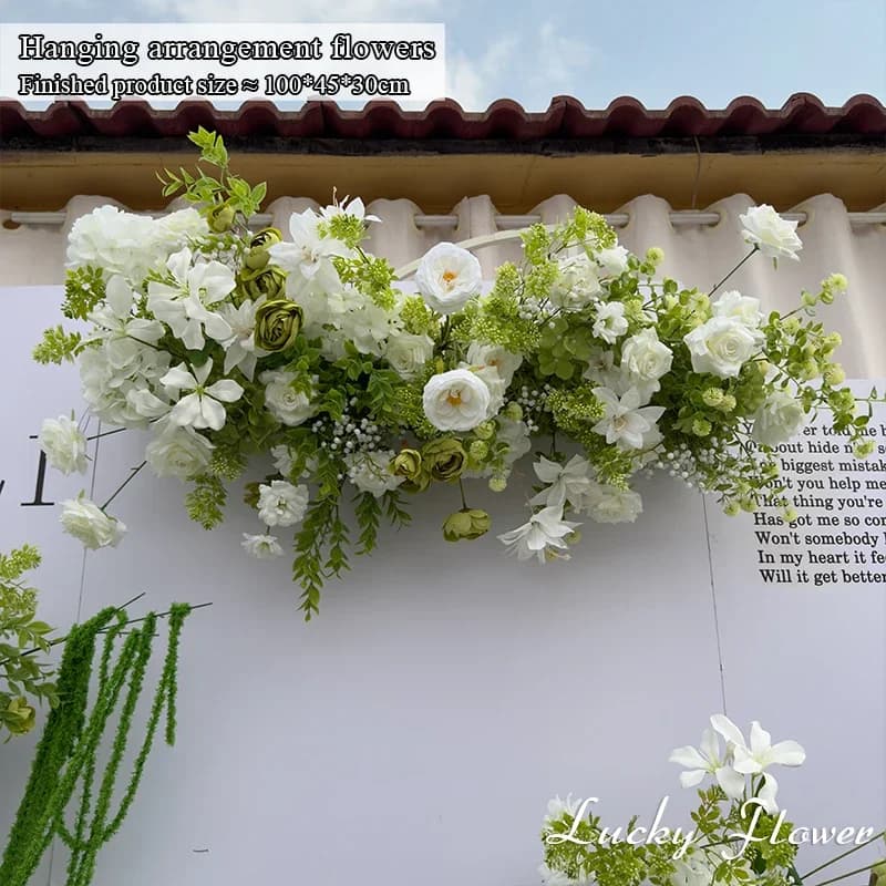 Outdoor Wedding Decoration Artificial Flowers Floral Backdrop Arrangement Home Decor Hanging Flower Row Road Lead Flower Ball