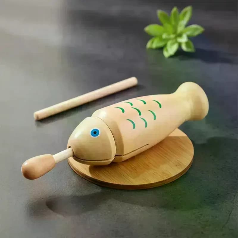 Wooden Percussion Fish Toy With Mallet