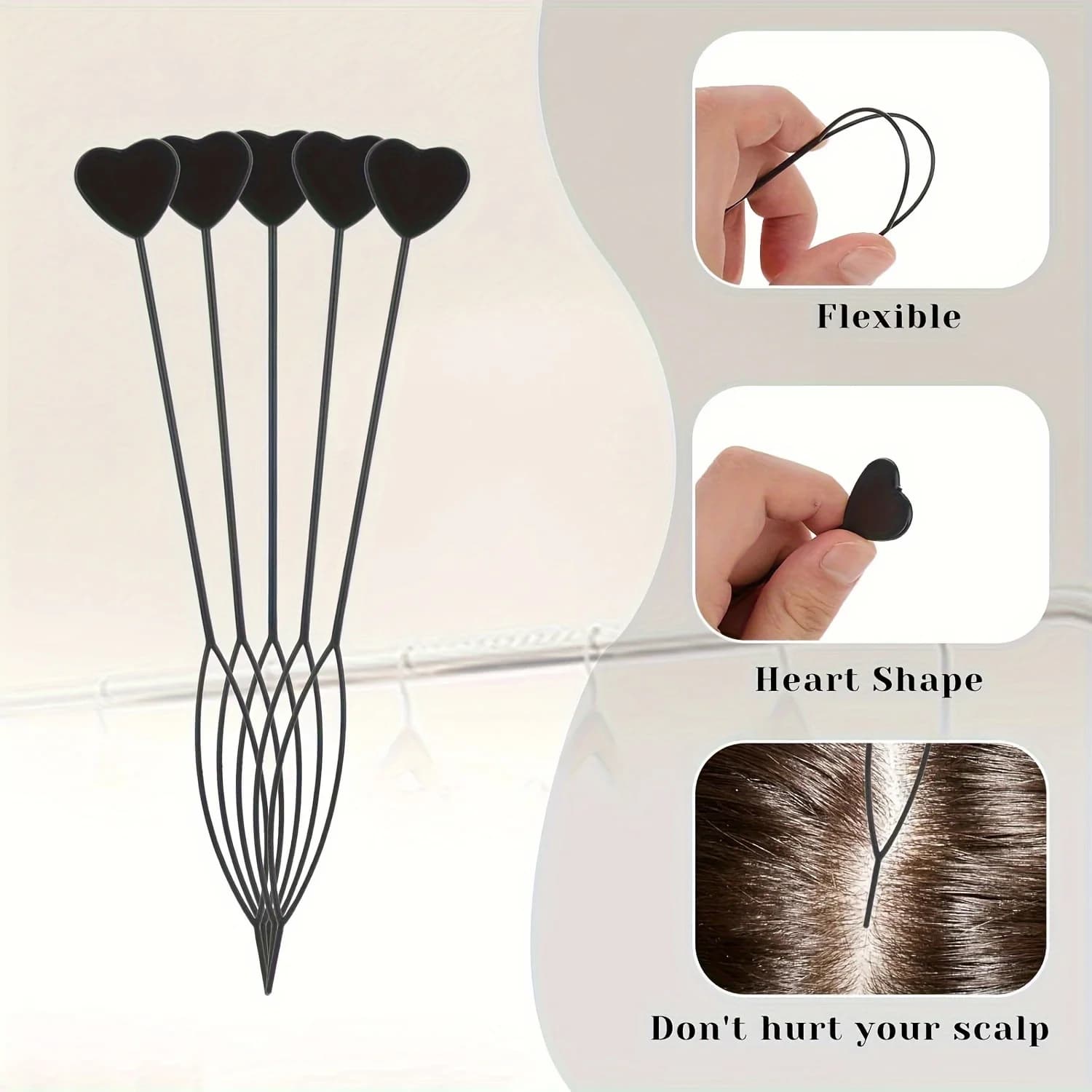 12 Hair Tail Tools, Easy-to-Use Hair Accessories, Braiding Tools, Regular Hair Quality, and Hair Accessories