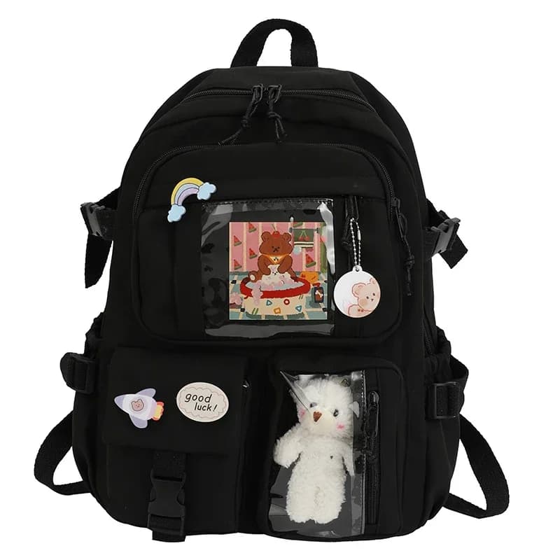 Kawaii Patchwork School Backpack for Girls