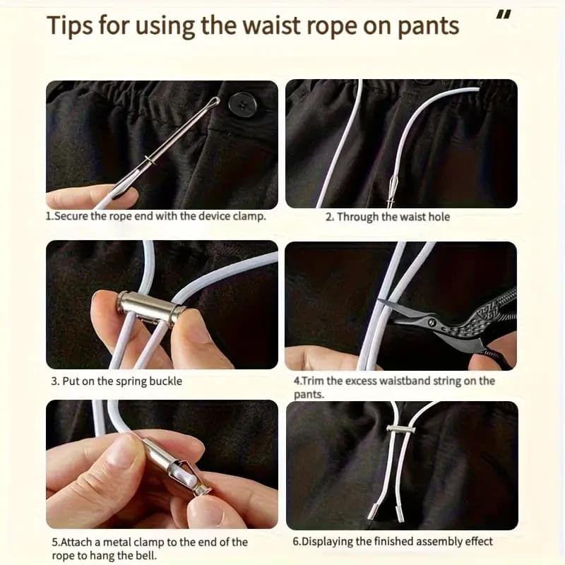 2M Elastic Drawstring Band with Threading Device