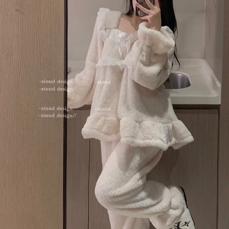 Women's Fleece Nightgown Warm Loungewear