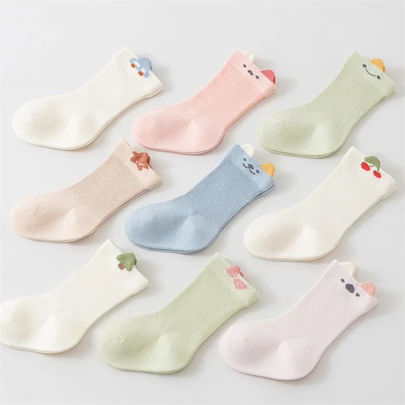 Cotton Baby Socks 3-Pair Set