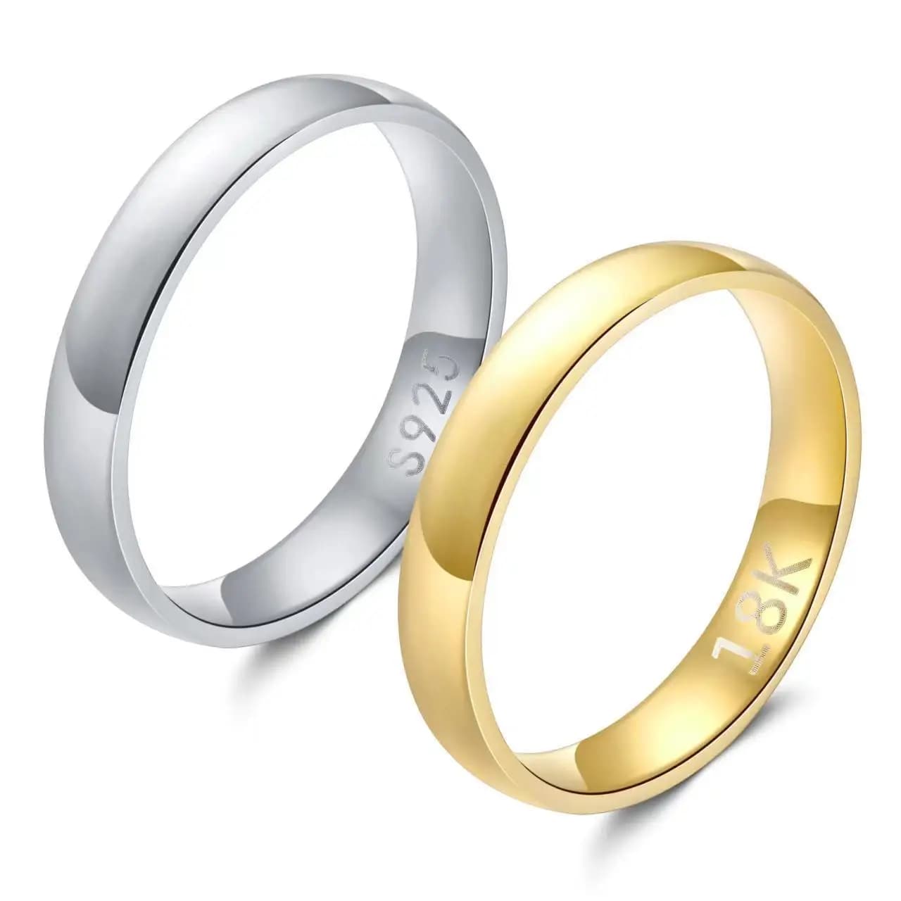 Gold-Plated Stainless Steel Couple's Wedding Ring