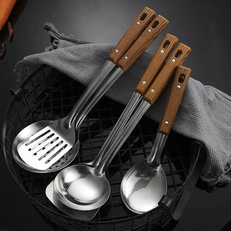 Stainless Steel Wok Spatula with Wooden Handle
