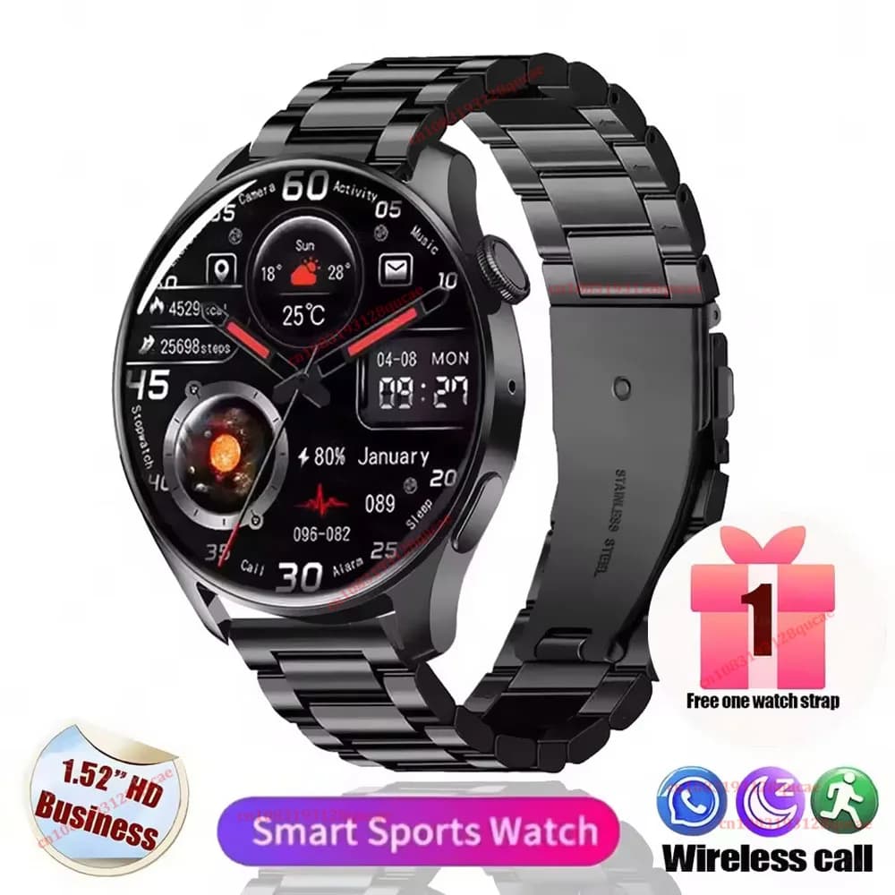 2026 New Smart Watch Men AMOLED HD Screen GPS Motion Trajectory Heart Rate Bluetooth Calls SmartWatch IP68 Waterproof Watch Ht30