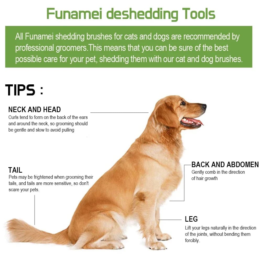 Pet Deshedding Brush with Curved Edge