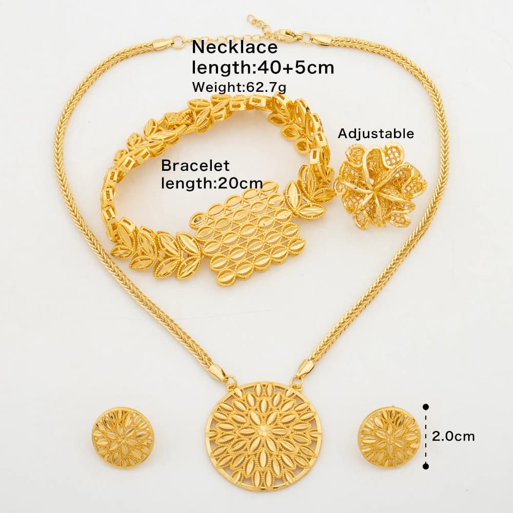 Jewelry Set for Party Pendant Necklace and Earrings with Bracelet Ring Set for Engagement Necklace Earrings