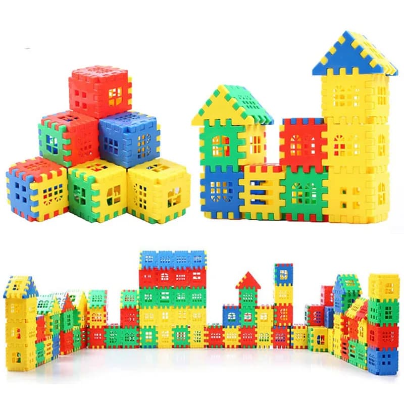Colored Plastic Building Blocks Puzzle Toys