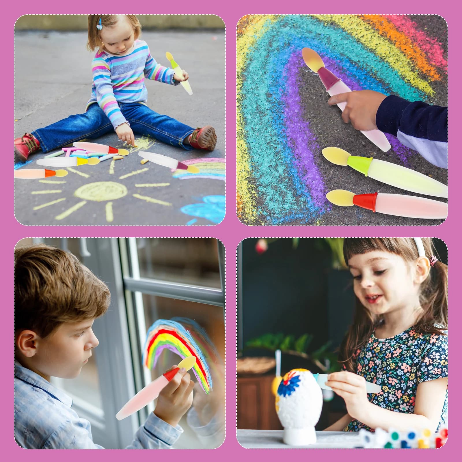 Chalk Paint Brush Set for Sidewalk Art