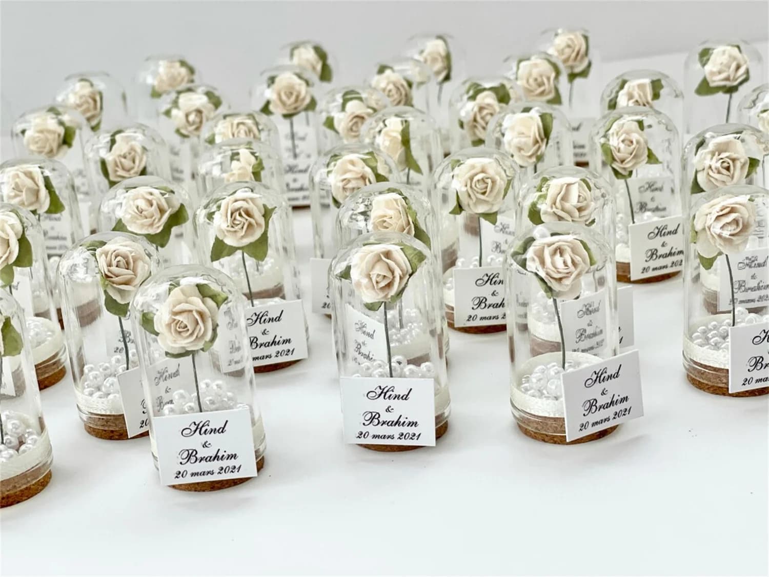 Personalized Glass Dome Rose Favors